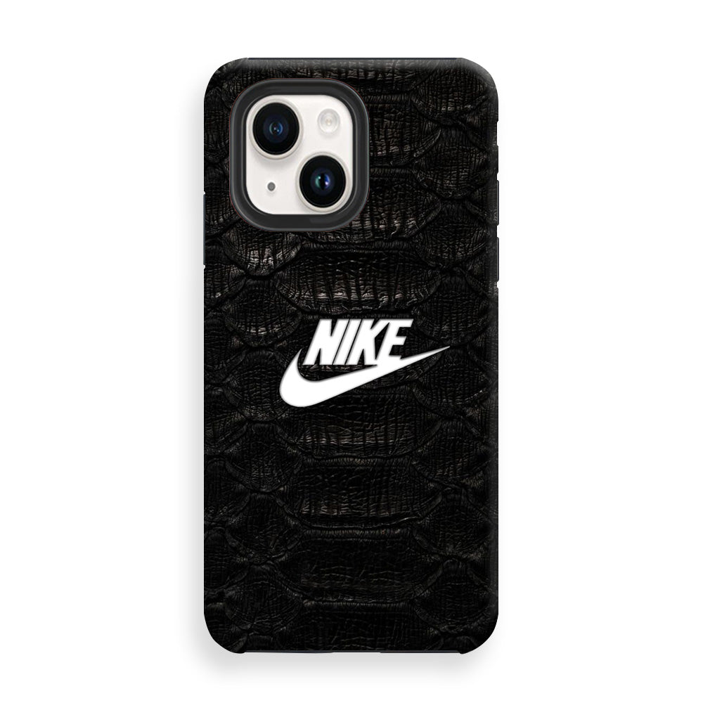 Nike Black Emboss Leather iPhone 15 Case