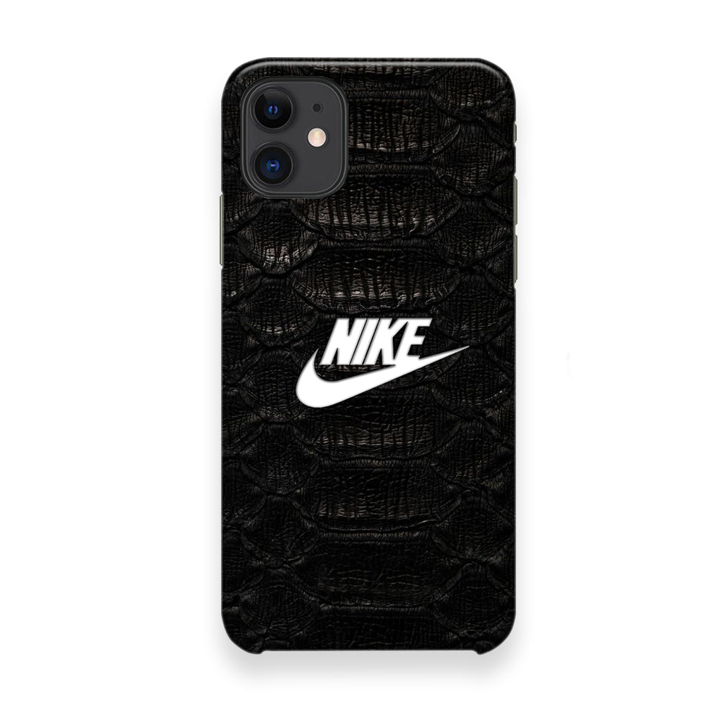 Nike Black Emboss Leather iPhone 12 Case