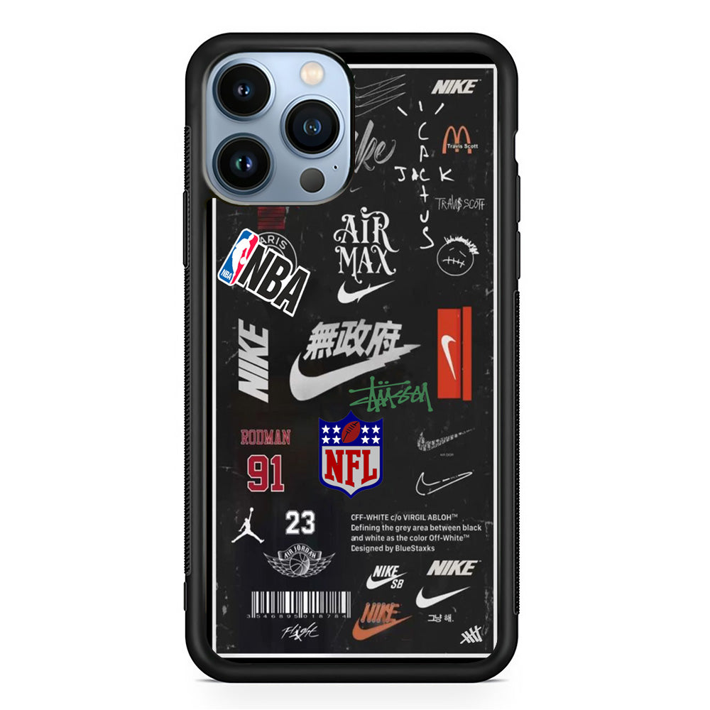 Nike Blackboard Sticker iPhone 13 Pro Case