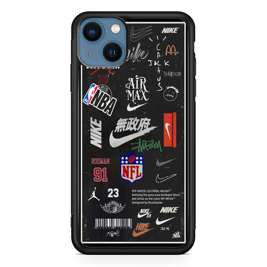 Nike Blackboard Sticker iPhone 13 Case