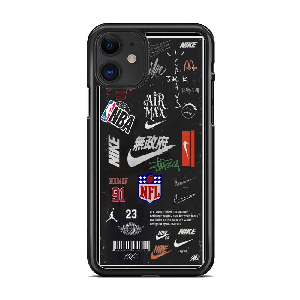 Nike Blackboard Sticker iPhone 11 Case