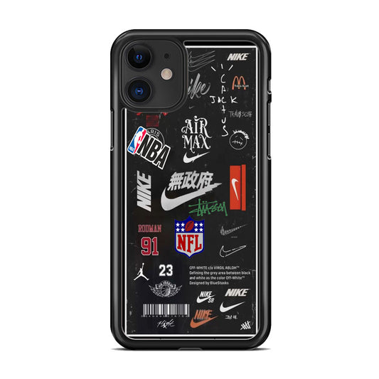 Nike Blackboard Sticker iPhone 11 Case