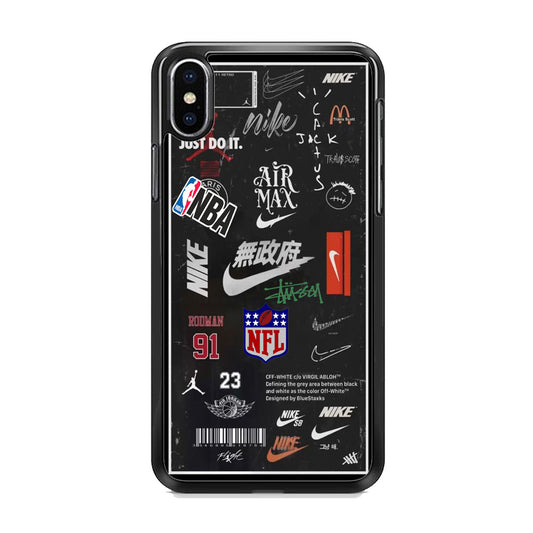 Nike Blackboard Sticker iPhone X Case