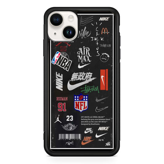 Nike Blackboard Sticker iPhone 15 Case