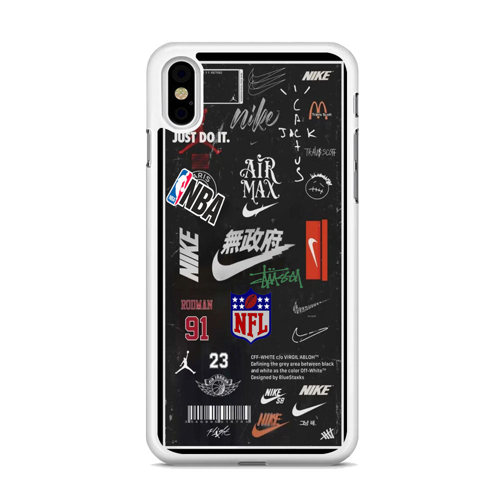 Nike Blackboard Sticker iPhone X Case