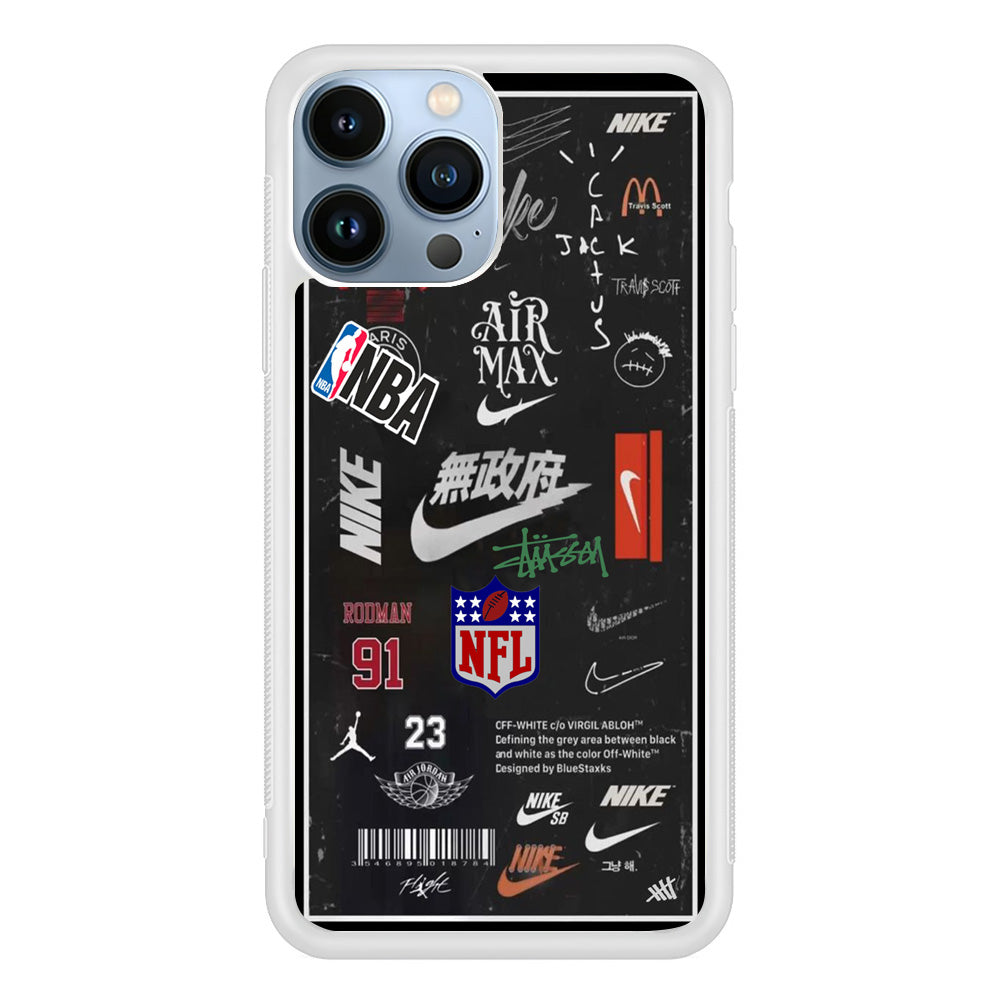 Nike Blackboard Sticker iPhone 13 Pro Case