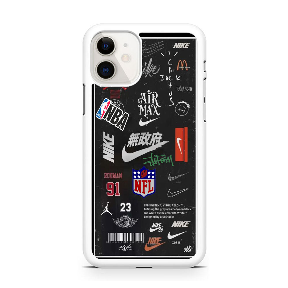 Nike Blackboard Sticker iPhone 11 Case