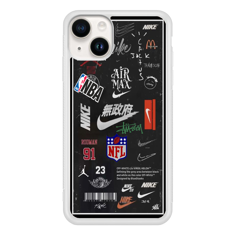 Nike Blackboard Sticker iPhone 14 Case