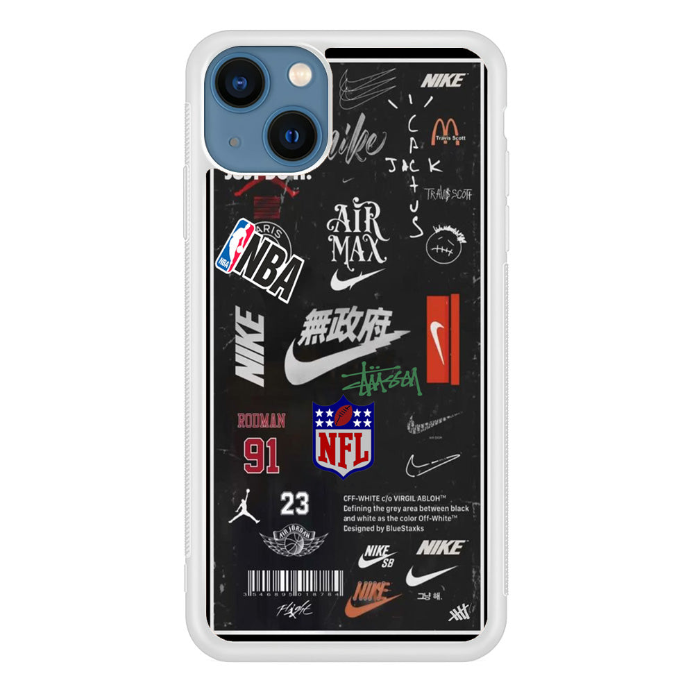 Nike Blackboard Sticker iPhone 13 Case