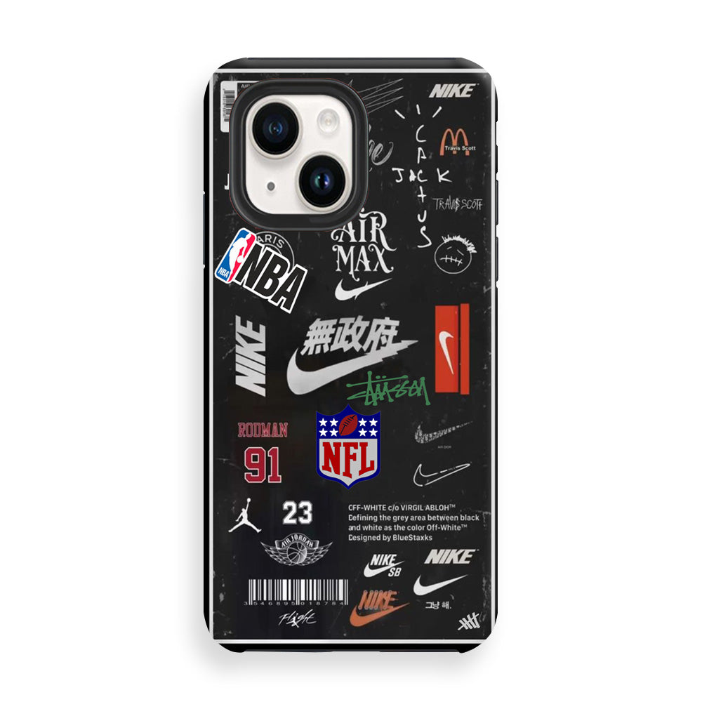 Nike Blackboard Sticker iPhone 15 Case