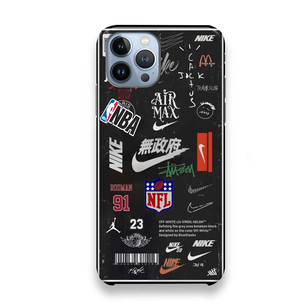 Nike Blackboard Sticker iPhone 13 Pro Max Case