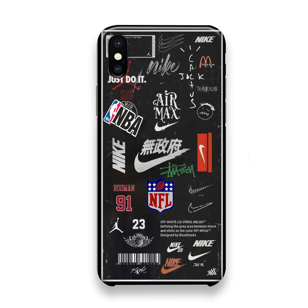 Nike Blackboard Sticker iPhone X Case