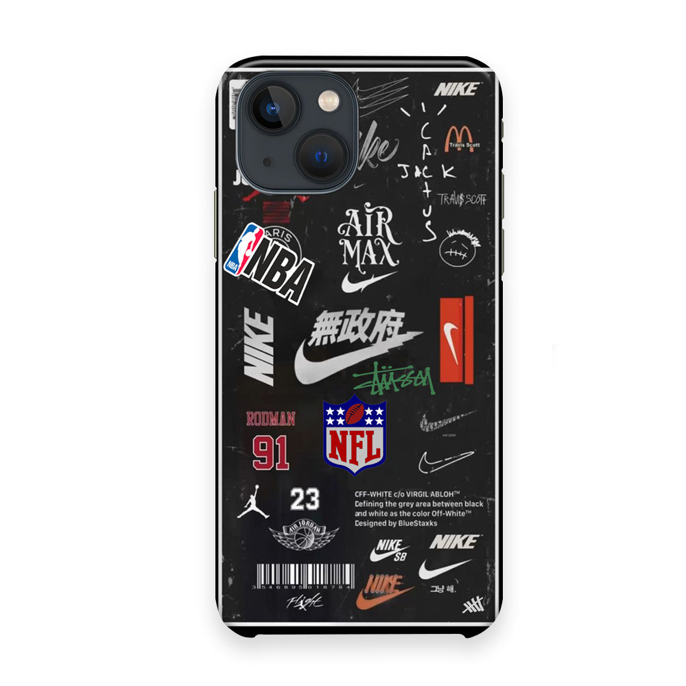 Nike Blackboard Sticker iPhone 13 Case