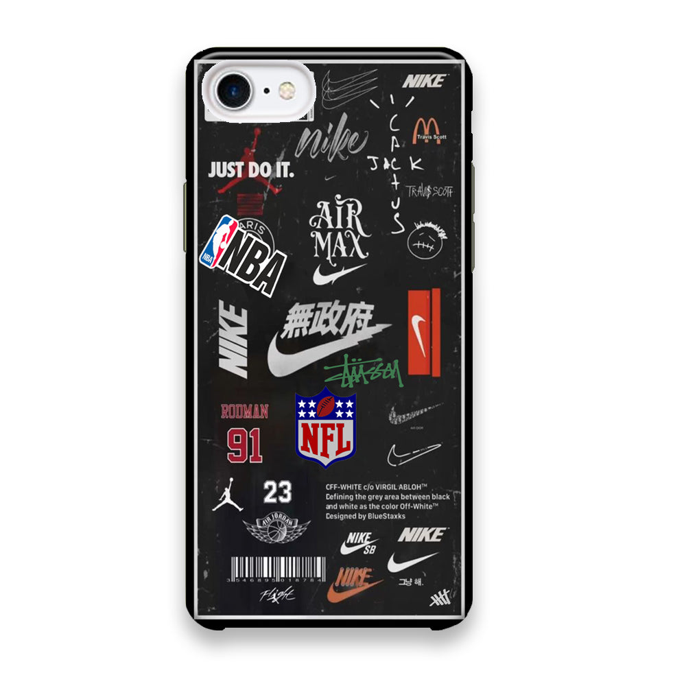 Nike Blackboard Sticker iPhone 8 Case