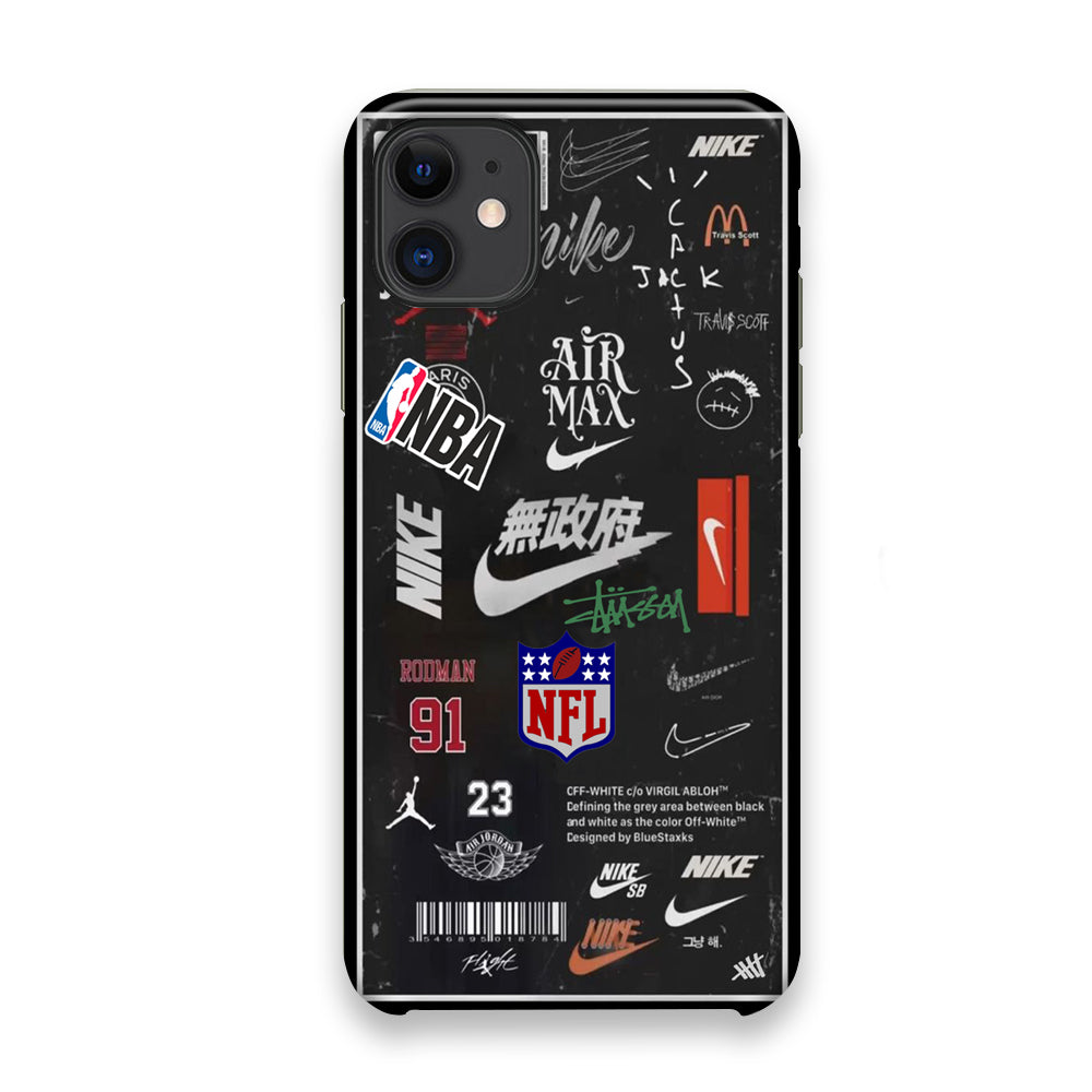 Nike Blackboard Sticker iPhone 11 Case