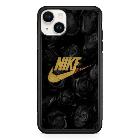 Nike Gold Black Rose iPhone 15 Case