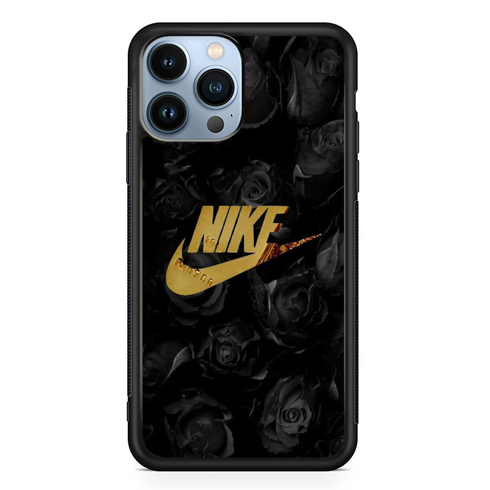 Nike Gold Black Rose iPhone 13 Pro Case