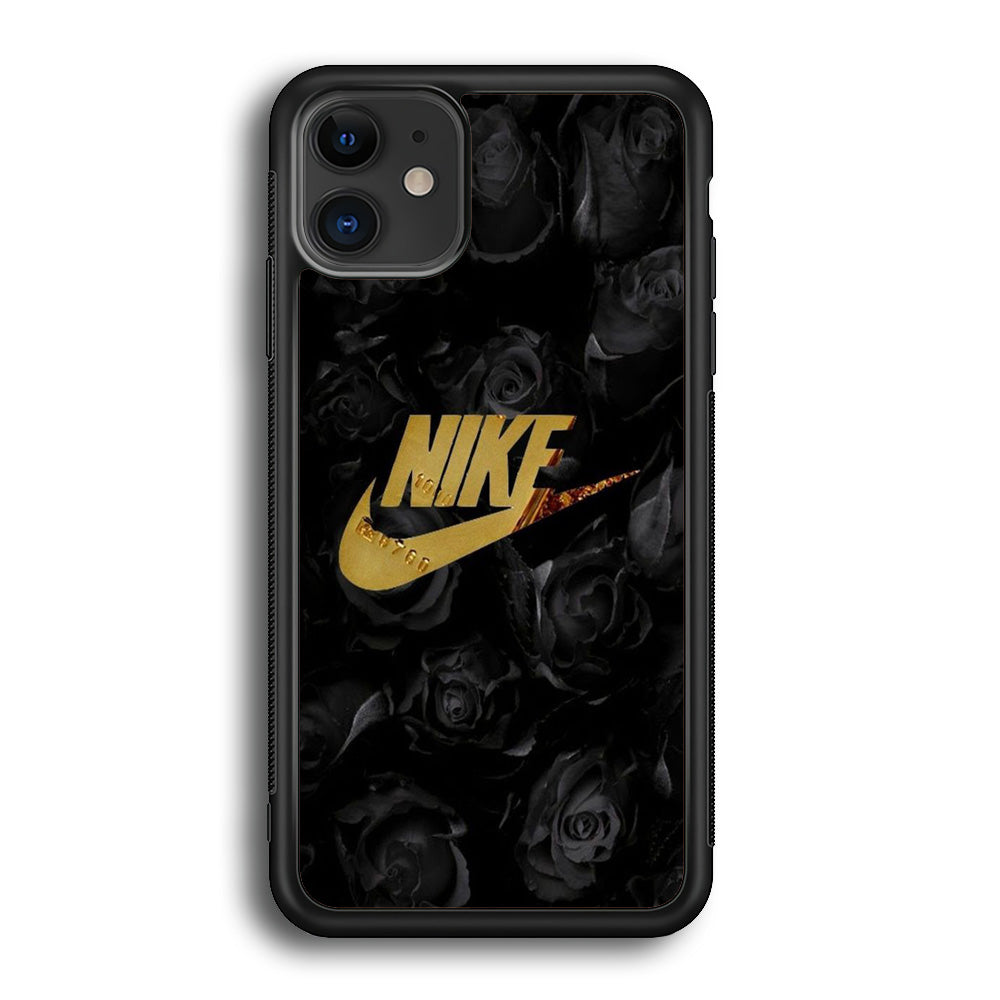 Nike Gold Black Rose iPhone 12 Case