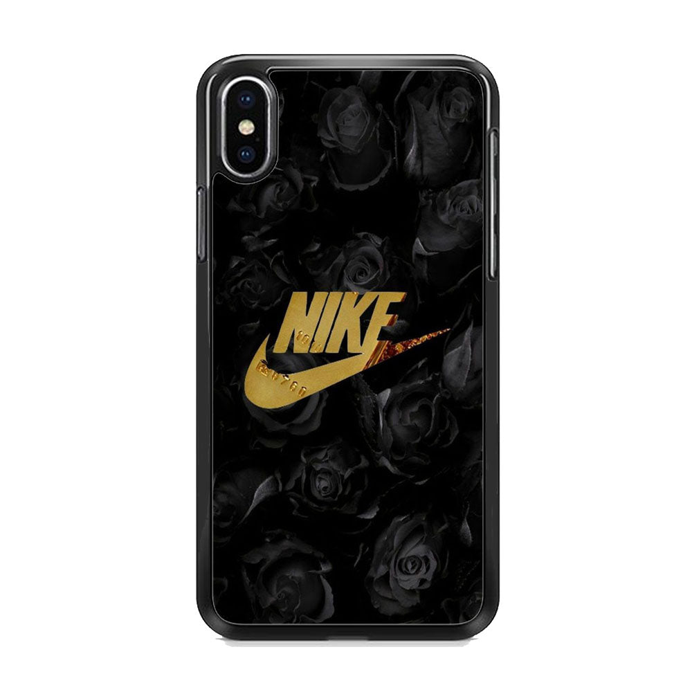 Nike Gold Black Rose iPhone Xs Case