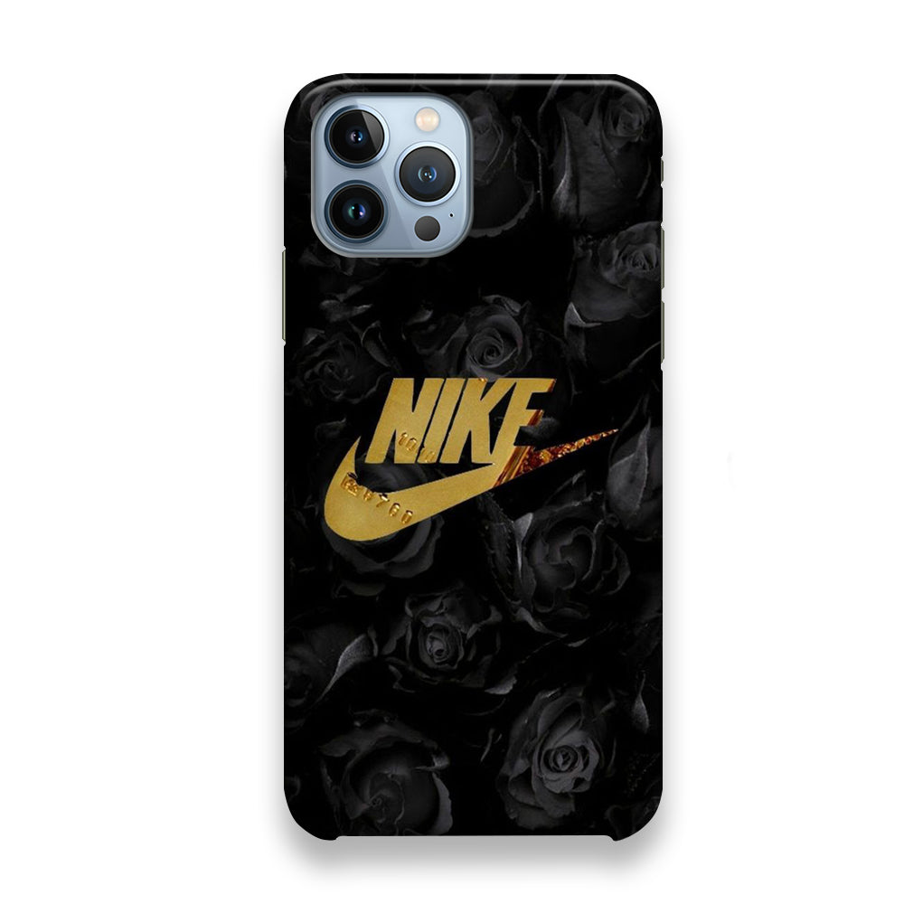 Nike Gold Black Rose iPhone 13 Pro Case