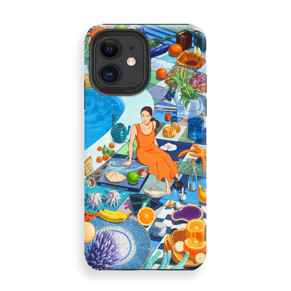 Orange Poolside Phone Cases