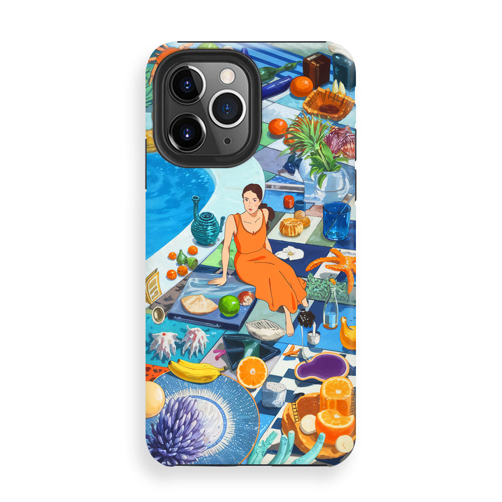 Orange Poolside Phone Cases