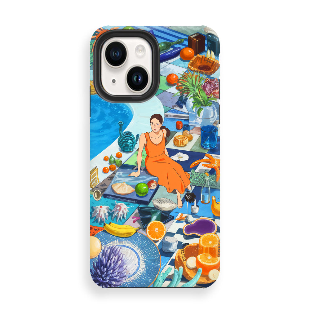 Orange Poolside Phone Cases