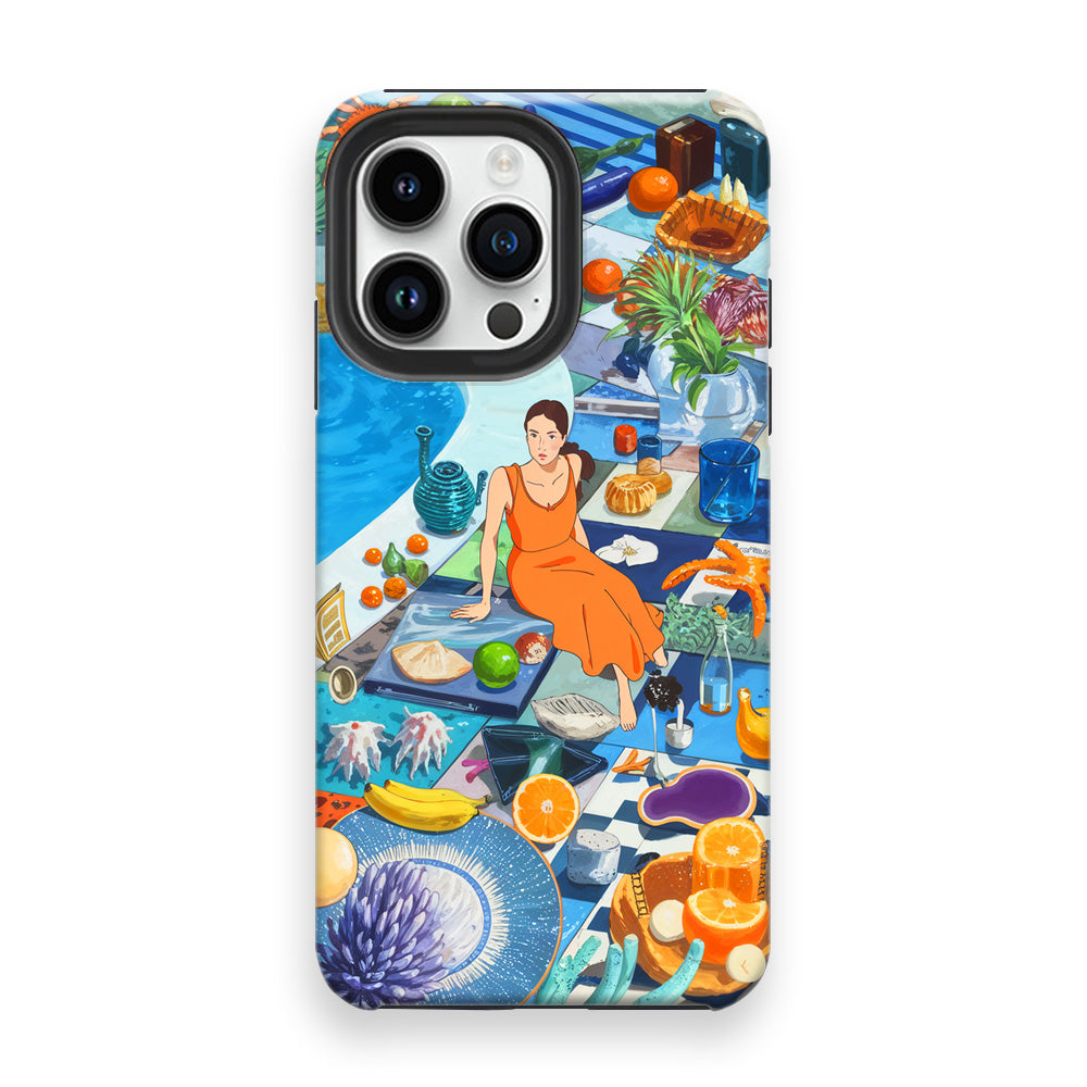 Orange Poolside Phone Cases