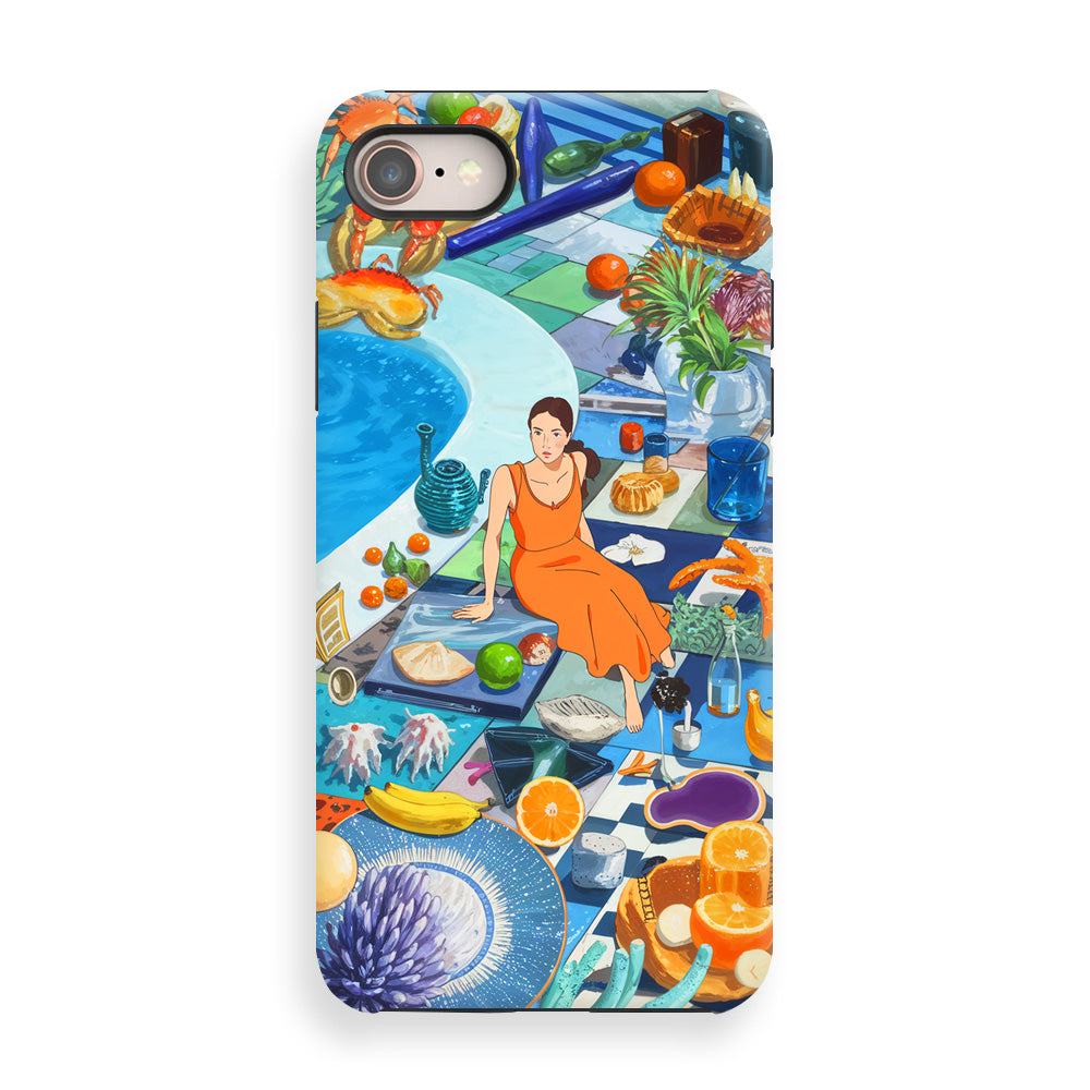 Orange Poolside Phone Cases