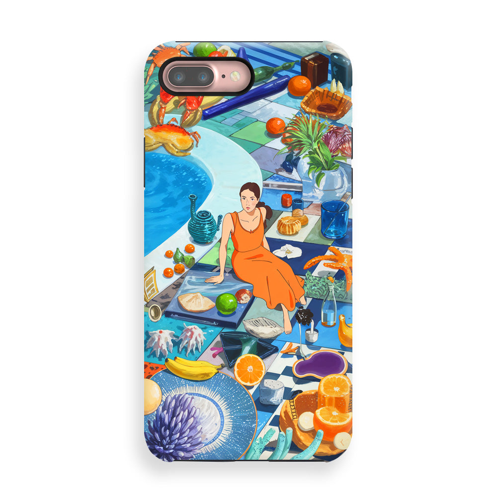 Orange Poolside Phone Cases