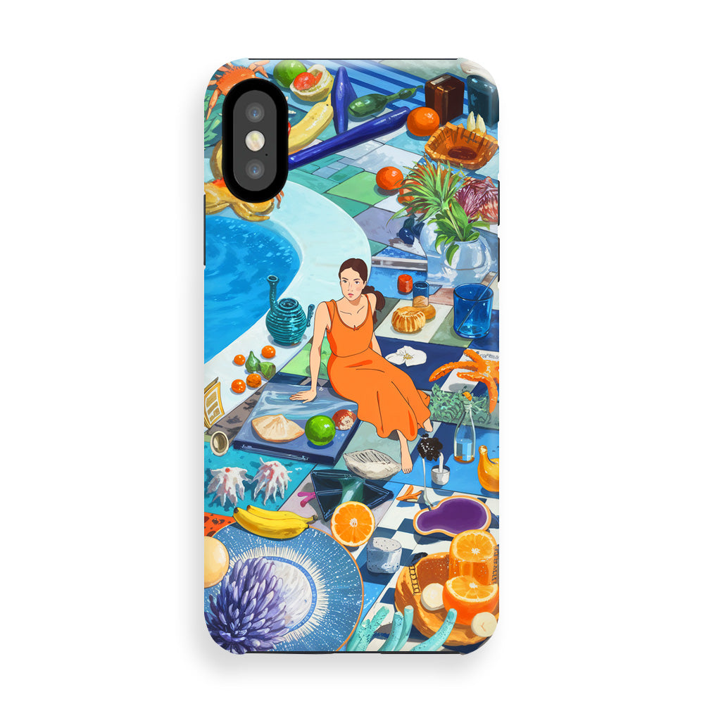 Orange Poolside Phone Cases