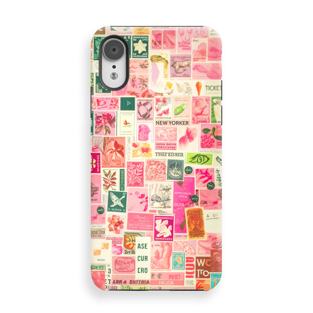 Retro Pink Stamps Phone Cases