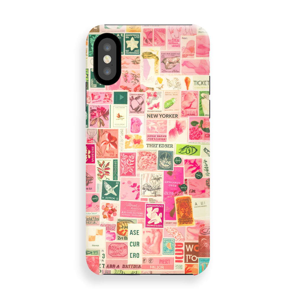 Retro Pink Stamps Phone Cases