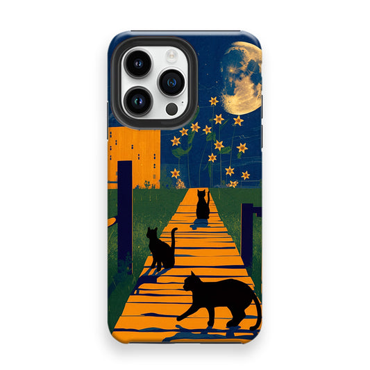 Moonlit Black Cats Phone Cases