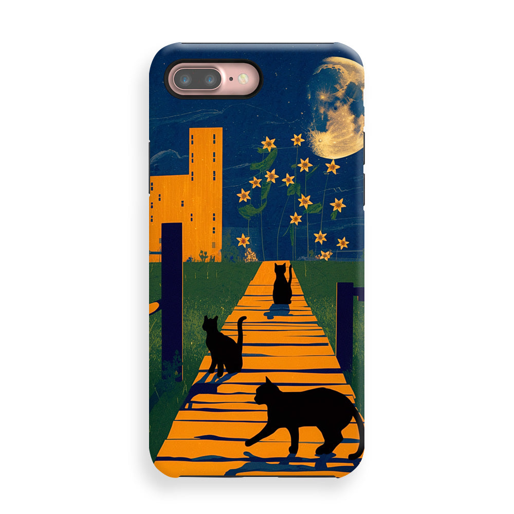 Moonlit Black Cats Phone Cases