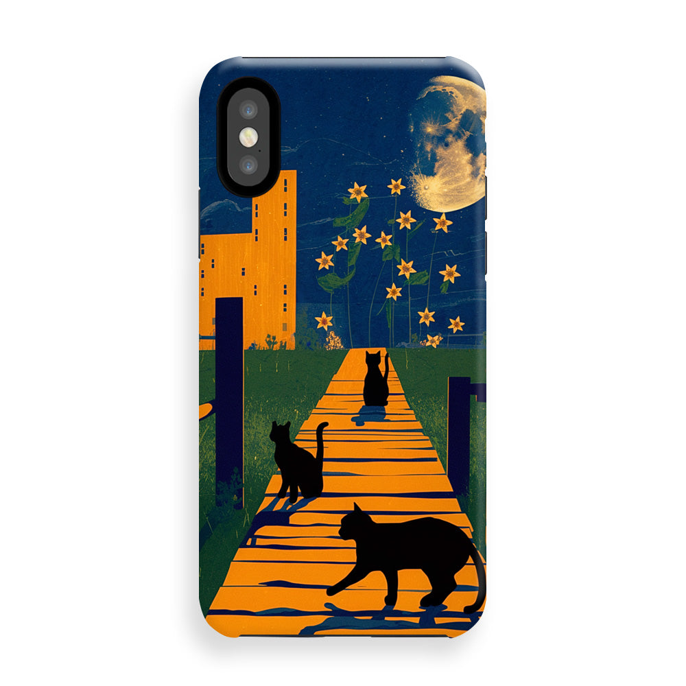 Moonlit Black Cats Phone Cases