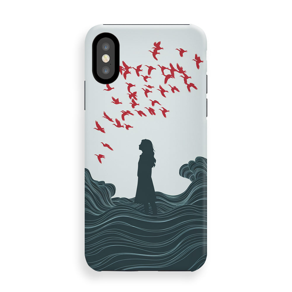 Silhouette Amidst Wavy Phone Cases