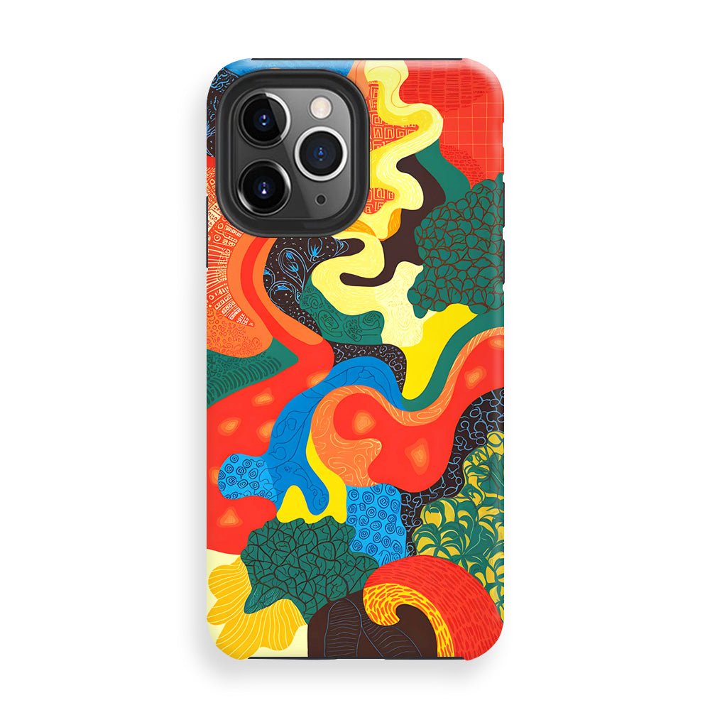 Cubist Color Waves Phone Cases