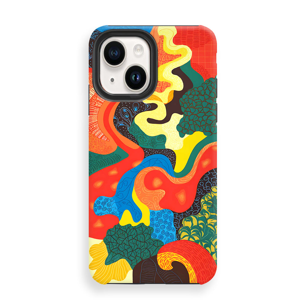 Cubist Color Waves Phone Cases