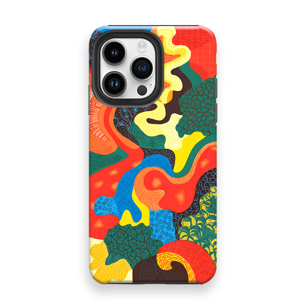 Cubist Color Waves Phone Cases