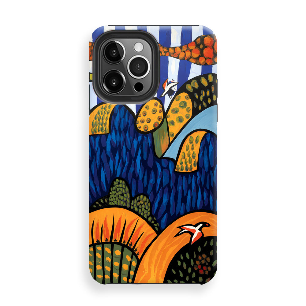 Blue Hills and Birds Phone Cases