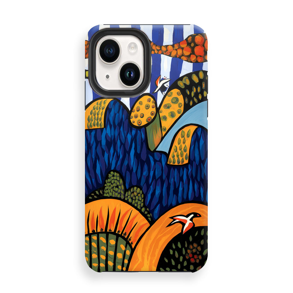 Blue Hills and Birds Phone Cases