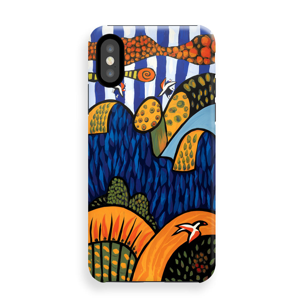 Blue Hills and Birds Phone Cases