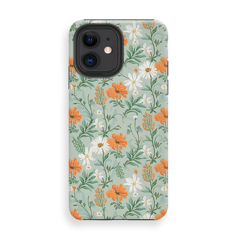 Orange Bloom Contrast Phone Cases