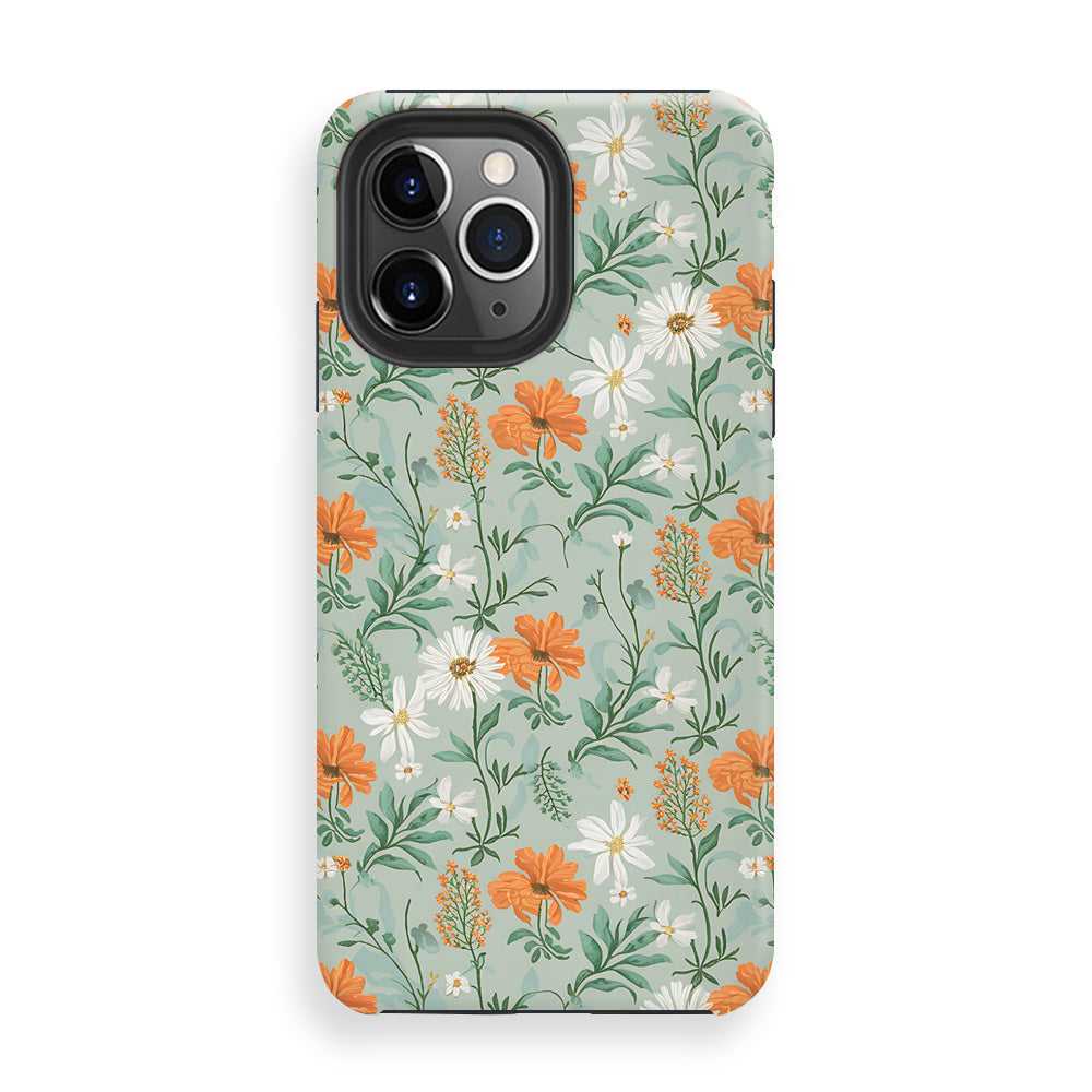 Orange Bloom Contrast Phone Cases