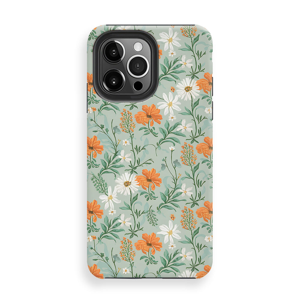 Orange Bloom Contrast Phone Cases