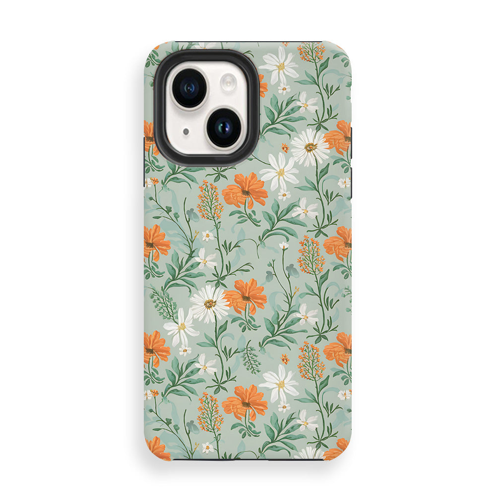 Orange Bloom Contrast Phone Cases