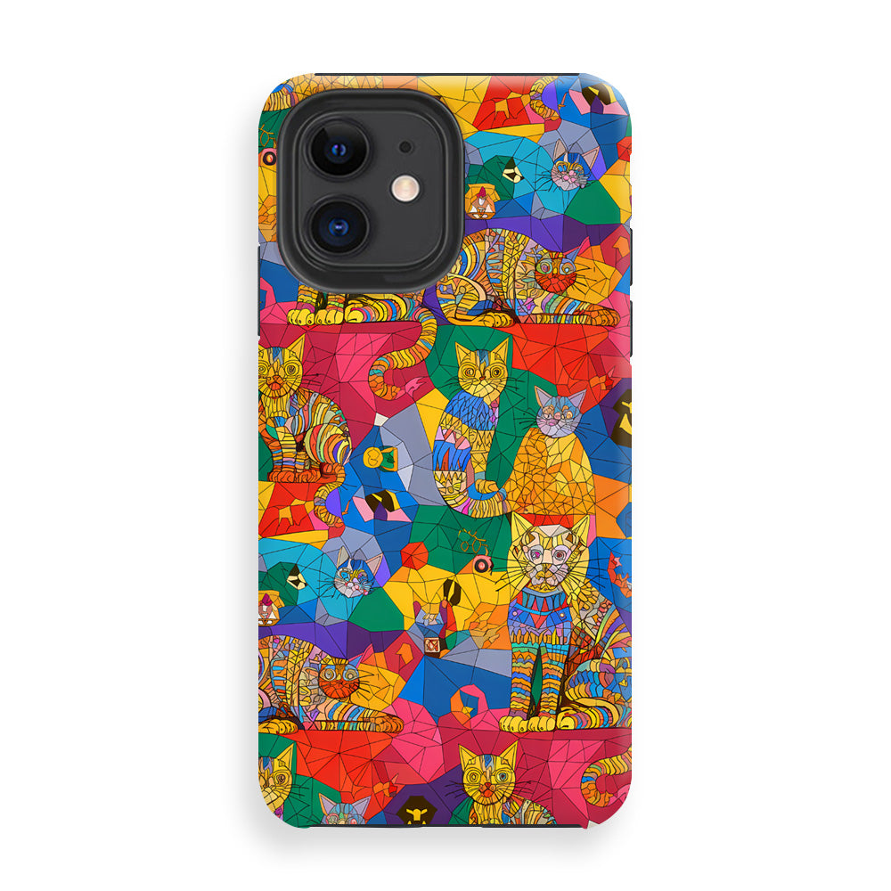 Colorful Cat Mosaic Phone Cases