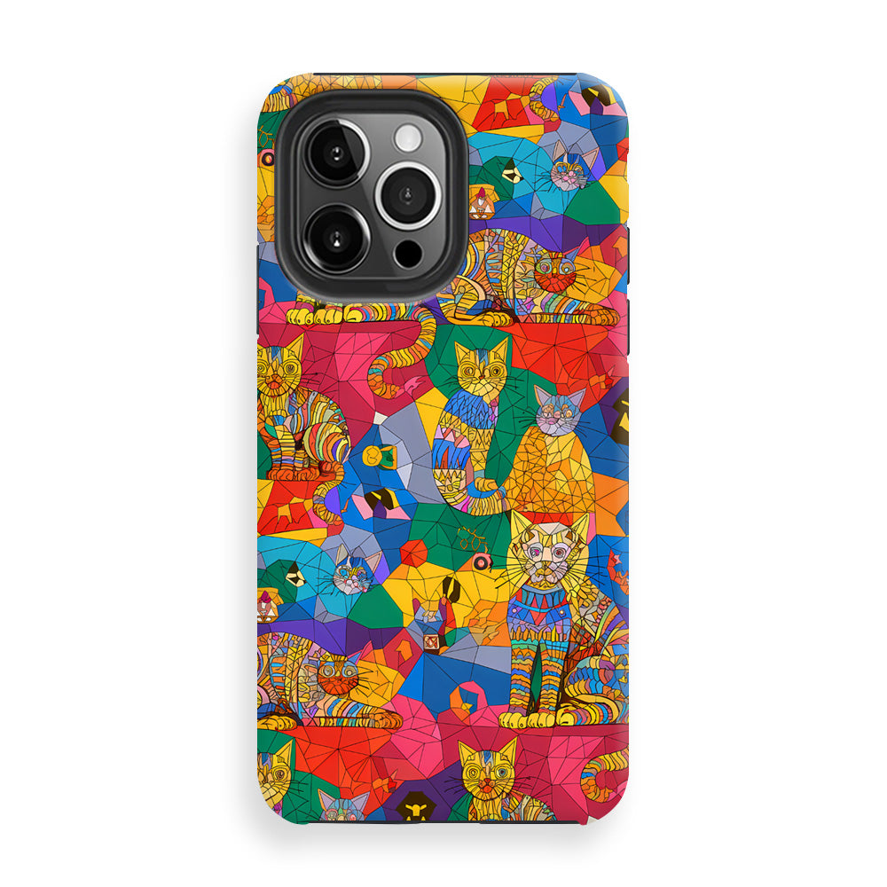 Colorful Cat Mosaic Phone Cases