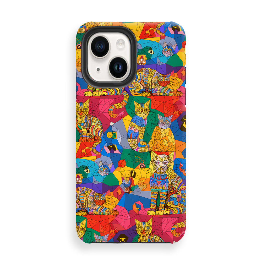 Colorful Cat Mosaic Phone Cases